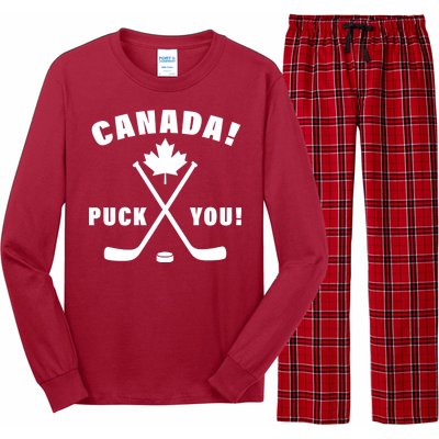 Canada Puck You Hockey Long Sleeve Pajama Set