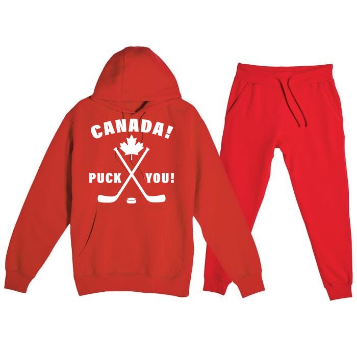 Canada Puck You Hockey Premium Hooded Sweatsuit Set