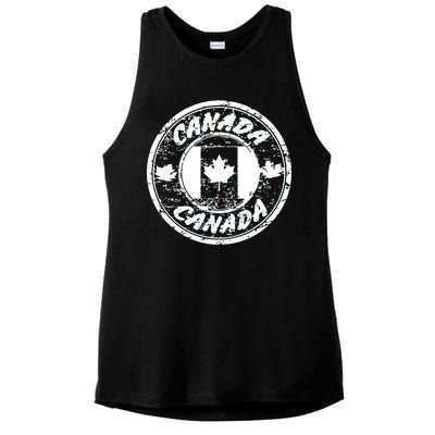 Canada Retro Circle Ladies PosiCharge Tri-Blend Wicking Tank