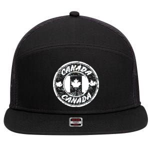 Canada Retro Circle 7 Panel Mesh Trucker Snapback Hat