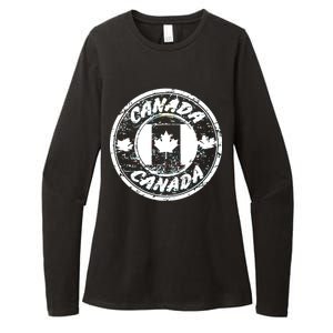 Canada Retro Circle Womens CVC Long Sleeve Shirt