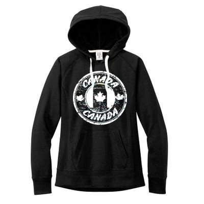 Canada Retro Circle Women's Fleece Hoodie