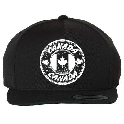 Canada Retro Circle Wool Snapback Cap