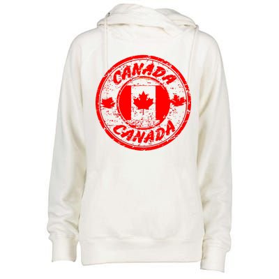 Canada Retro Circle Womens Funnel Neck Pullover Hood