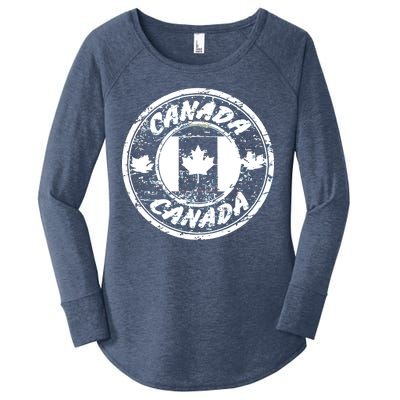 Canada Retro Circle Women's Perfect Tri Tunic Long Sleeve Shirt