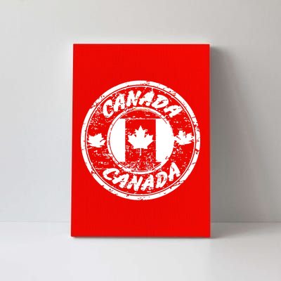 Canada Retro Circle Canvas