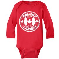 Canada Retro Circle Baby Long Sleeve Bodysuit