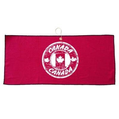 Canada Retro Circle Large Microfiber Waffle Golf Towel