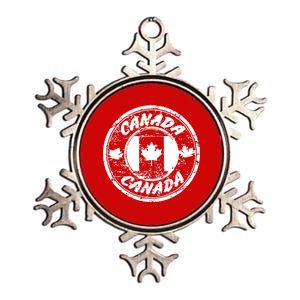 Canada Retro Circle Metallic Star Ornament