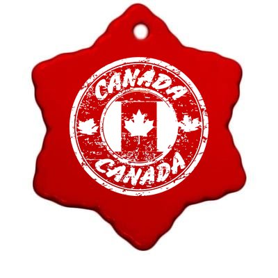 Canada Retro Circle Ceramic Star Ornament