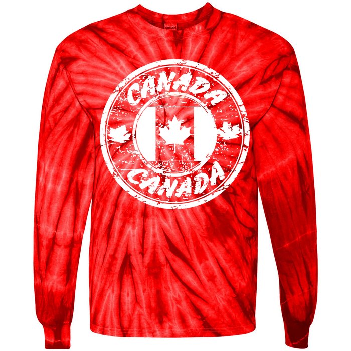 Canada Retro Circle Tie-Dye Long Sleeve Shirt