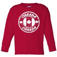 Canada Retro Circle Toddler Long Sleeve Shirt