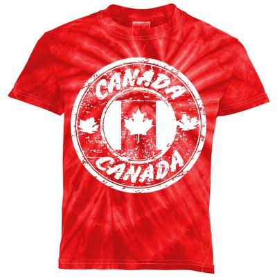 Canada Retro Circle Kids Tie-Dye T-Shirt