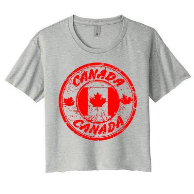 Canada Retro Circle Women's Crop Top Tee