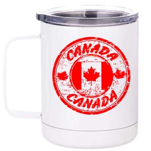 Canada Retro Circle 12 oz Stainless Steel Tumbler Cup