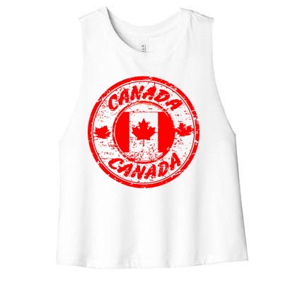 Canada Retro Circle Women's Racerback Cropped Tank