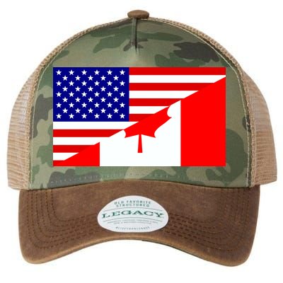 Canadian American USA Flag Legacy Tie Dye Trucker Hat