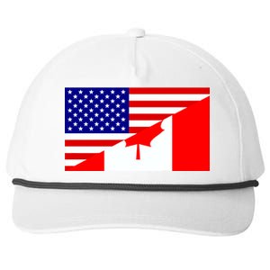 Canadian American USA Flag Snapback Five-Panel Rope Hat