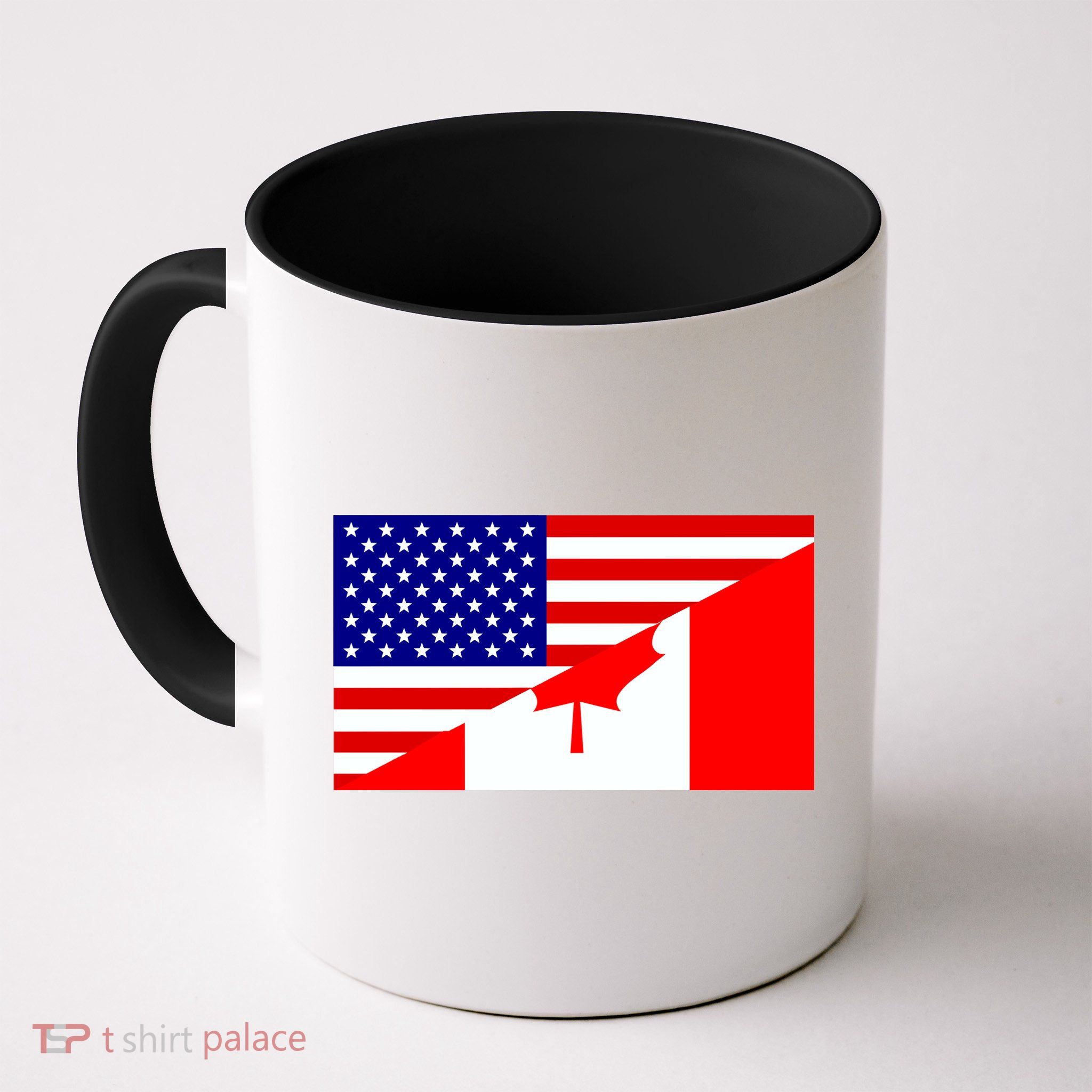 Canadian American USA Flag Mug