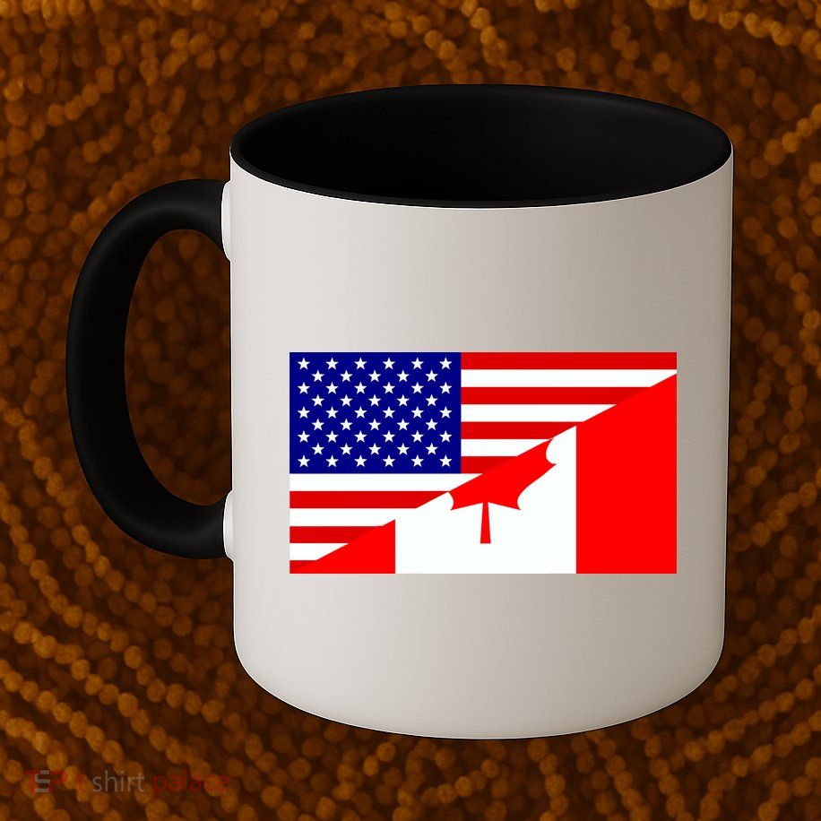Canadian American USA Flag Mug