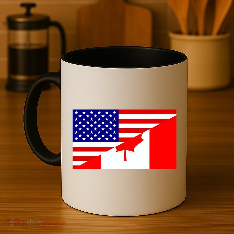 Canadian American USA Flag Mug