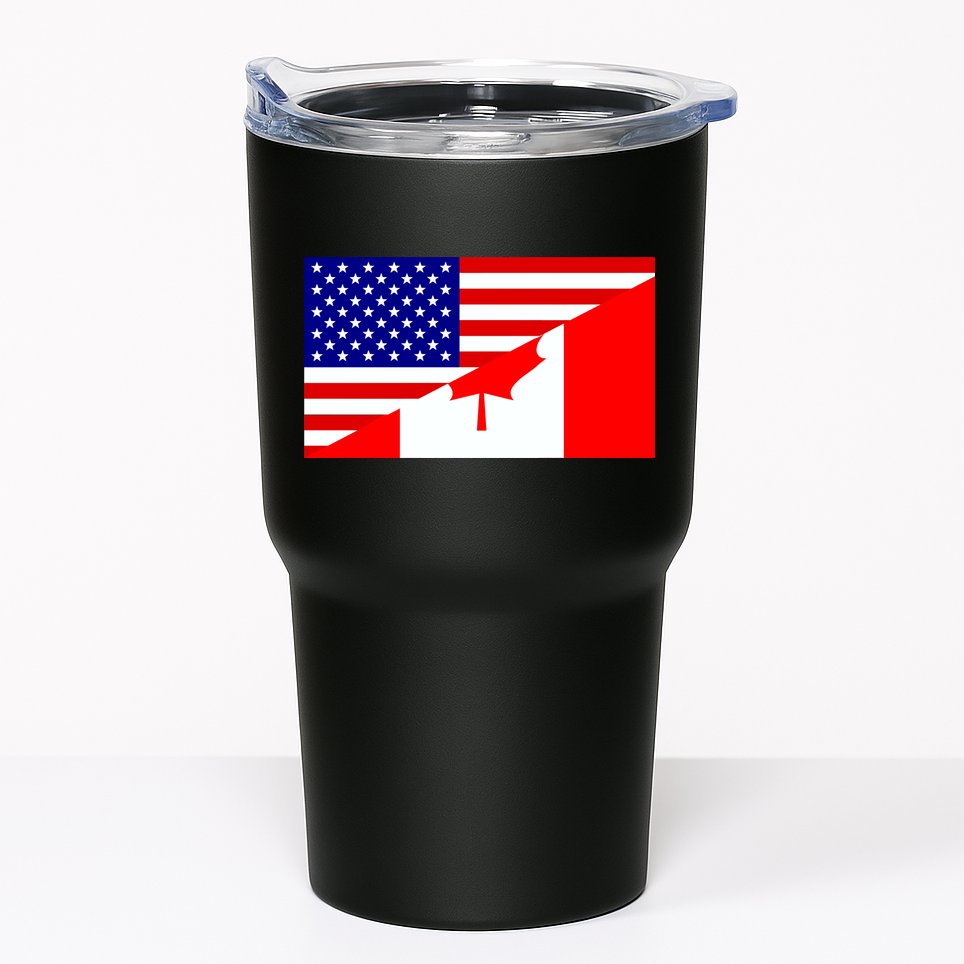 Canadian American USA Flag Tumbler