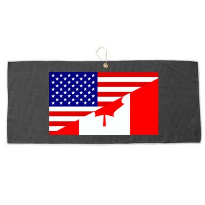 Canadian American USA Flag Large Microfiber Waffle Golf Towel