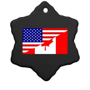 Canadian American USA Flag Ceramic Star Ornament