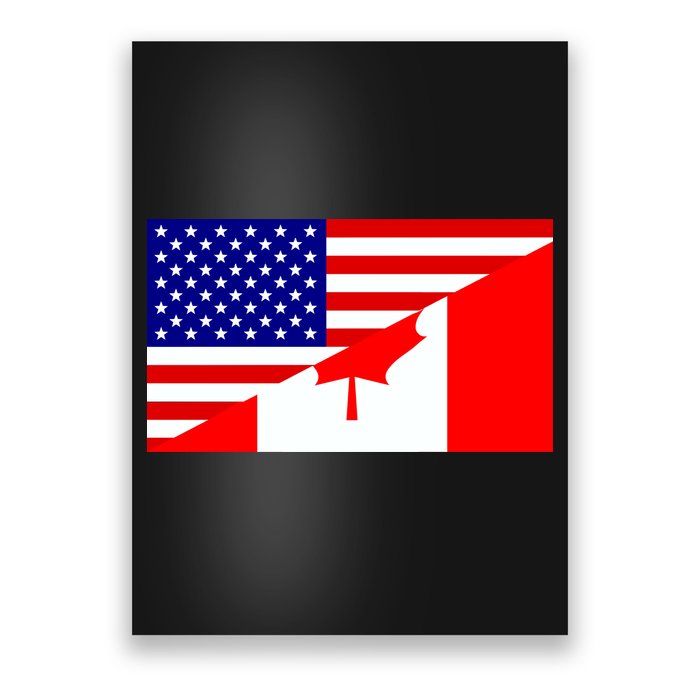 Canadian American USA Flag Poster