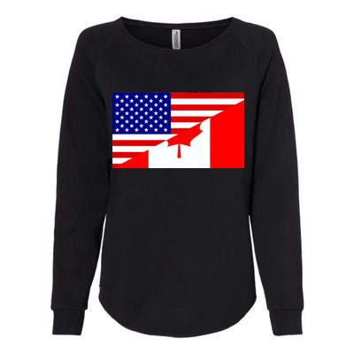 Canadian American USA Flag Womens California Wash Sweatshirt