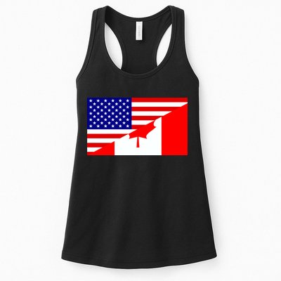 Canadian American USA Flag Womens Tank Top