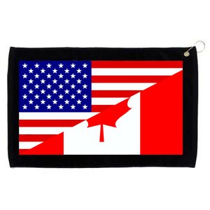 Canadian American USA Flag Grommeted Golf Towel