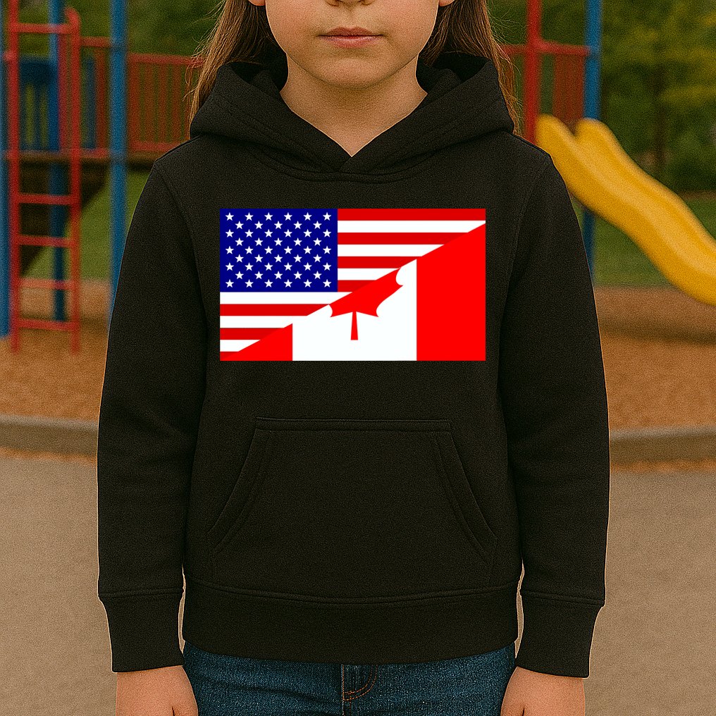 Canadian American USA Flag Kids Hoodie