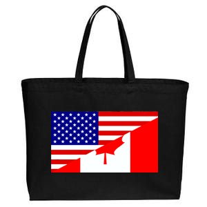 Canadian American USA Flag Cotton Canvas Jumbo Tote