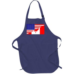 Canadian American USA Flag Full-Length Apron With Pockets