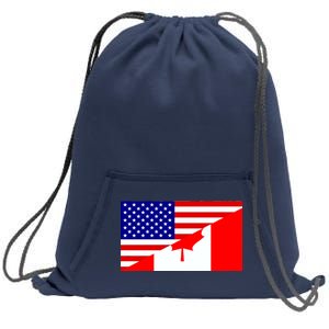 Canadian American USA Flag Sweatshirt Cinch Pack Bag