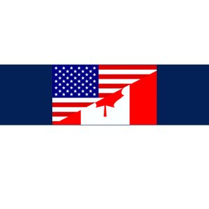 Canadian American USA Flag Bumper Sticker