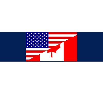 Canadian American USA Flag Bumper Sticker