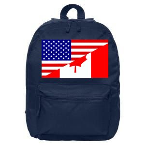 Canadian American USA Flag 16 in Basic Backpack