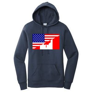 Canadian American USA Flag Women's Pullover Hoodie