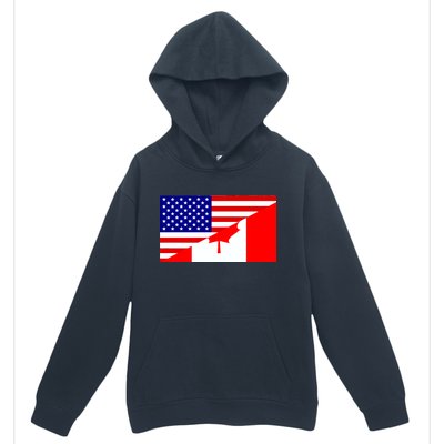 Canadian American USA Flag Urban Pullover Hoodie