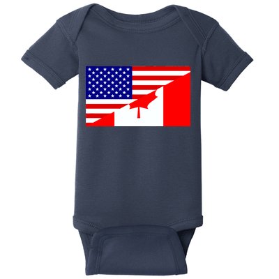 Canadian American USA Flag Baby Bodysuit