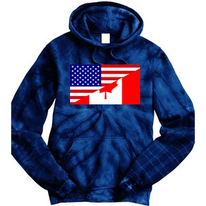 Canadian American USA Flag Tie Dye Hoodie