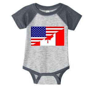 Canadian American USA Flag Infant Baby Jersey Bodysuit