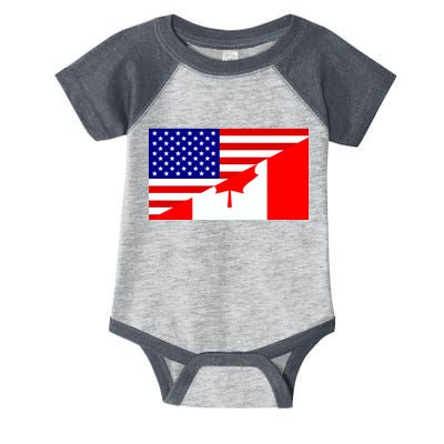 Canadian American USA Flag Infant Baby Jersey Bodysuit