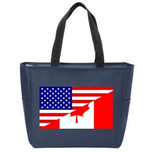 Canadian American USA Flag Zip Tote Bag