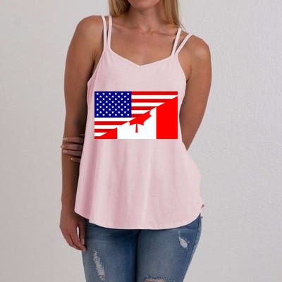 Canadian American USA Flag Women's Strappy Tank