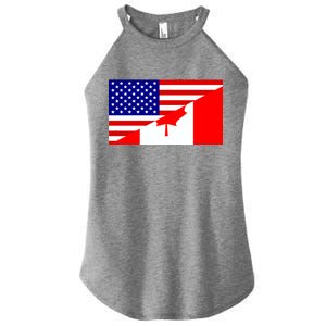 Canadian American USA Flag Women's Perfect Tri Rocker Tank