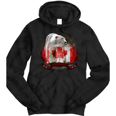 Canadian Polar Bear Wildlife Tie Dye Hoodie