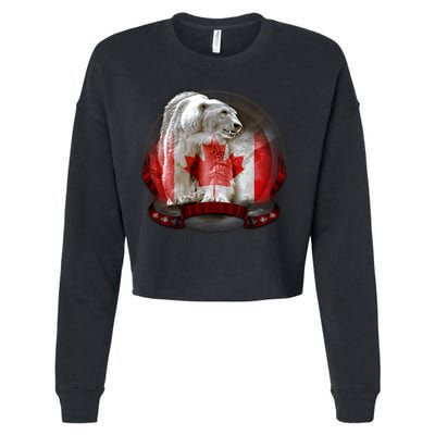 Canadian Polar Bear Wildlife Cropped Pullover Crew